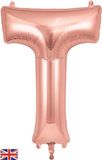 Oaktree 34inch Letter T Rose Gold - Foil Balloons