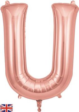 Oaktree 34inch Letter U Rose Gold - Foil Balloons