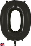 Oaktree 34inch Number 0 Black - Foil Balloons