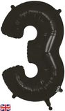 Oaktree 34inch Number 3 Black - Foil Balloons