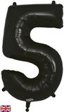 Oaktree 34inch Number 5 Black - Foil Balloons