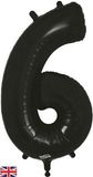 Oaktree 34inch Number 6 Black - Foil Balloons