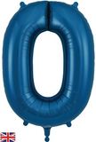 Oaktree 34inch Number 0 Navy Blue - Foil Balloons