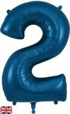 Oaktree 34inch Number 2 Navy Blue - Foil Balloons