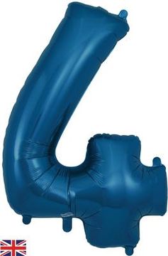 Oaktree 34inch Number 4 Navy Blue - Foil Balloons