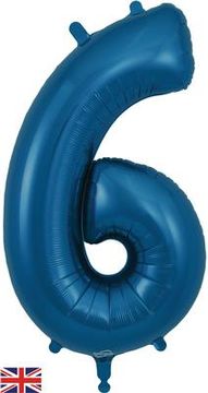 Oaktree 34inch Number 6 Navy Blue - Foil Balloons