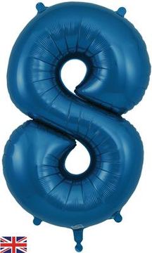 Oaktree 34inch Number 8 Navy Blue - Foil Balloons