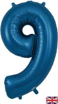Oaktree 34inch Number 9 Navy Blue - Foil Balloons