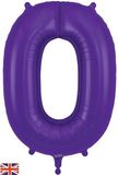 Oaktree 34inch Number 0 Purple - Foil Balloons