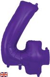 Oaktree 34inch Number 4 Purple - Foil Balloons