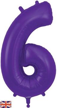 Oaktree 34inch Number 6 Purple - Foil Balloons