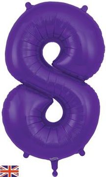 Oaktree 34inch Number 8 Purple - Foil Balloons