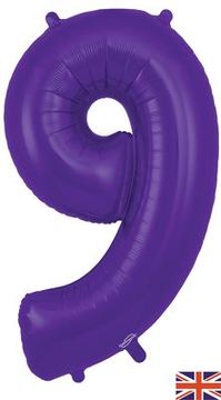 Oaktree 34inch Number 9 Purple - Foil Balloons