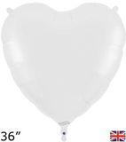 Oaktree 36inch White Heart Packaged - Foil Balloons