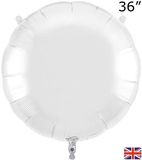 Oaktree 36inch White Round Packaged - Foil Balloons