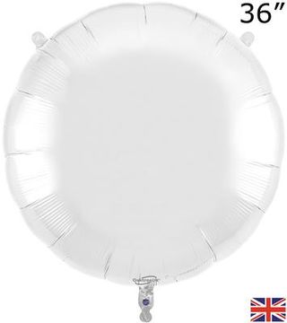 Oaktree 36inch White Round Packaged - Foil Balloons