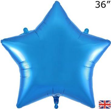 Oaktree 36inch Blue Star Packaged - Foil Balloons