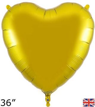 Oaktree 36inch Gold Heart Packaged - Foil Balloons