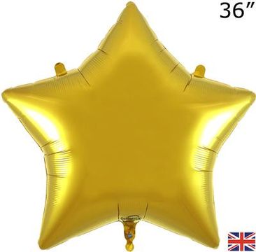 Oaktree 36inch Gold Star Packaged - Foil Balloons