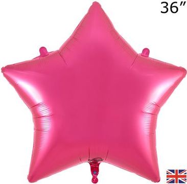 Oaktree 36inch Fuchsia Star Packaged - Foil Balloons