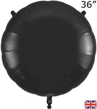 Oaktree 36inch Black Round Packaged - Foil Balloons