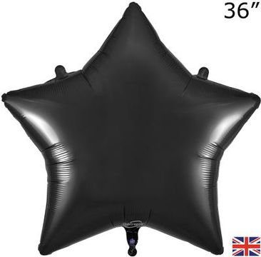 Oaktree 36inch Black Star Packaged - Foil Balloons