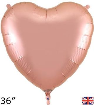 Oaktree 36inch Rose Gold Heart Packaged - Foil Balloons