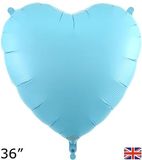 Oaktree 36inch Matte Blue Heart Packaged - Foil Balloons