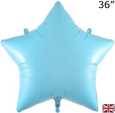 Oaktree 36inch Matte Blue Star Packaged - Foil Balloons