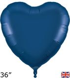 Oaktree 36inch Navy Blue Heart Packaged - Foil Balloons