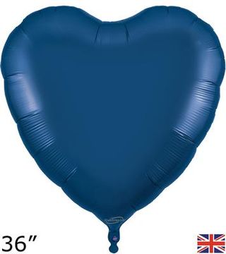 Oaktree 36inch Navy Blue Heart Packaged - Foil Balloons