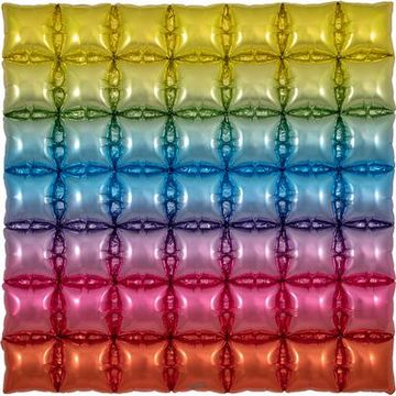 Oaktree 36inch Rainbow 7x7 Waffle Packaged - Foil Balloons