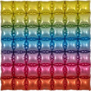 Oaktree 36inch Rainbow 7x7 Waffle Packaged - Foil Balloons