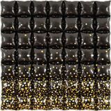 Oaktree 36inch Sparkling Fizz Holographic Black Gold 7x7 Waffle Packaged - Foil Balloons