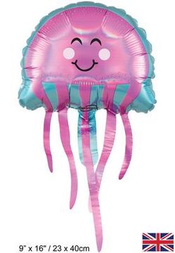 Oaktree 9 x 16inch Mini Jellyfish Iridescent Packaged - Foil Balloons