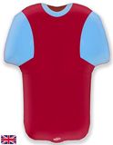 Oaktree 24inch Shape Sports Shirt Blue/Claret Metallic - Foil Balloons