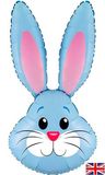 Oaktree Shape 35inch Cute Rabbit Blue Metallic Packaged - Foil Balloons
