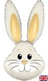 Oaktree Shape 35inch Cute Rabbit Ivory Gold Metallic Packaged - Foil Balloons