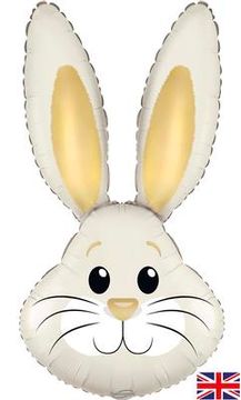 Oaktree Shape 35inch Cute Rabbit Ivory Gold Metallic Packaged - Foil Balloons