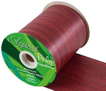 Eleganza Poly Ribbon Aspidistra 100mm x 50yds Red - Ribbons