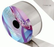 Eleganza Poly Ribbon 50mm x 25m Metallic Silver - Ribbons