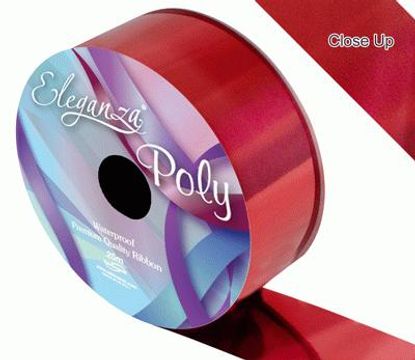 Eleganza Poly Ribbon 50mm x 25m Metallic Red - Ribbons