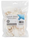 Quick-Stick Balloon Ribbon Pre Coiled White 1.5m x 50pcs - Balloon Accessories