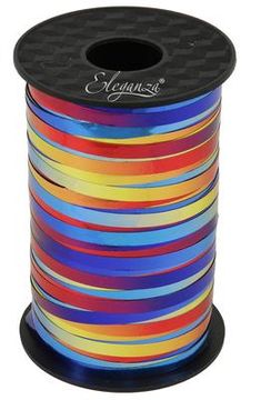 Eleganza Poly Curling Ribbon Metallic 5mm x250yds Rainbow - Ribbons