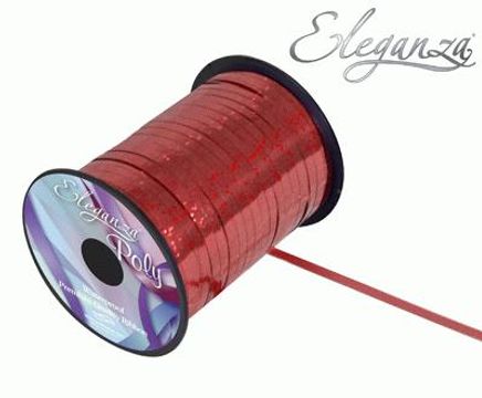 Eleganza Poly Curling Ribbon Holographic 5mm x250yds Red - Ribbons