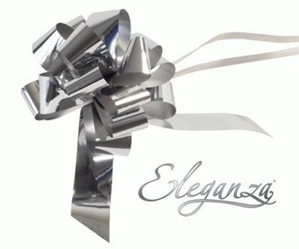 Eleganza Poly Pull Bows Metallic 30mm x 30pcs Silver - Pullbows