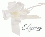 Eleganza Poly Pull Bows 50mm x 20pcs White No.01 - Pullbows