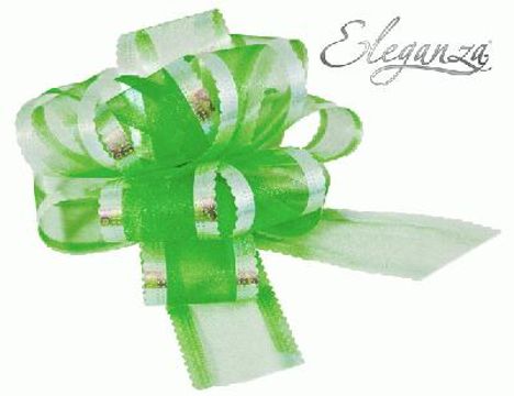 Organza Pull Bows 50mm x10pcs Green No.50 - Pullbows