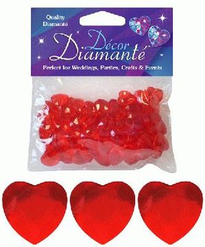 Décor Diamanté™ 12mm Hearts 28g bag, Red - Accessories