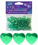 Décor Diamanté™ 12mm Hearts 28g bag, Emerald - Accessories